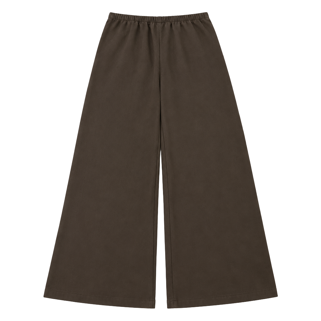 A New Day Wide Leg Pants Size S Brown Pull On Polyester 1