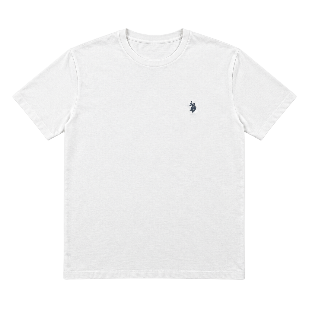 U.S. Polo Assn. Crew Neck T-Shirt Size S White Cotton Embroidered Logo 1