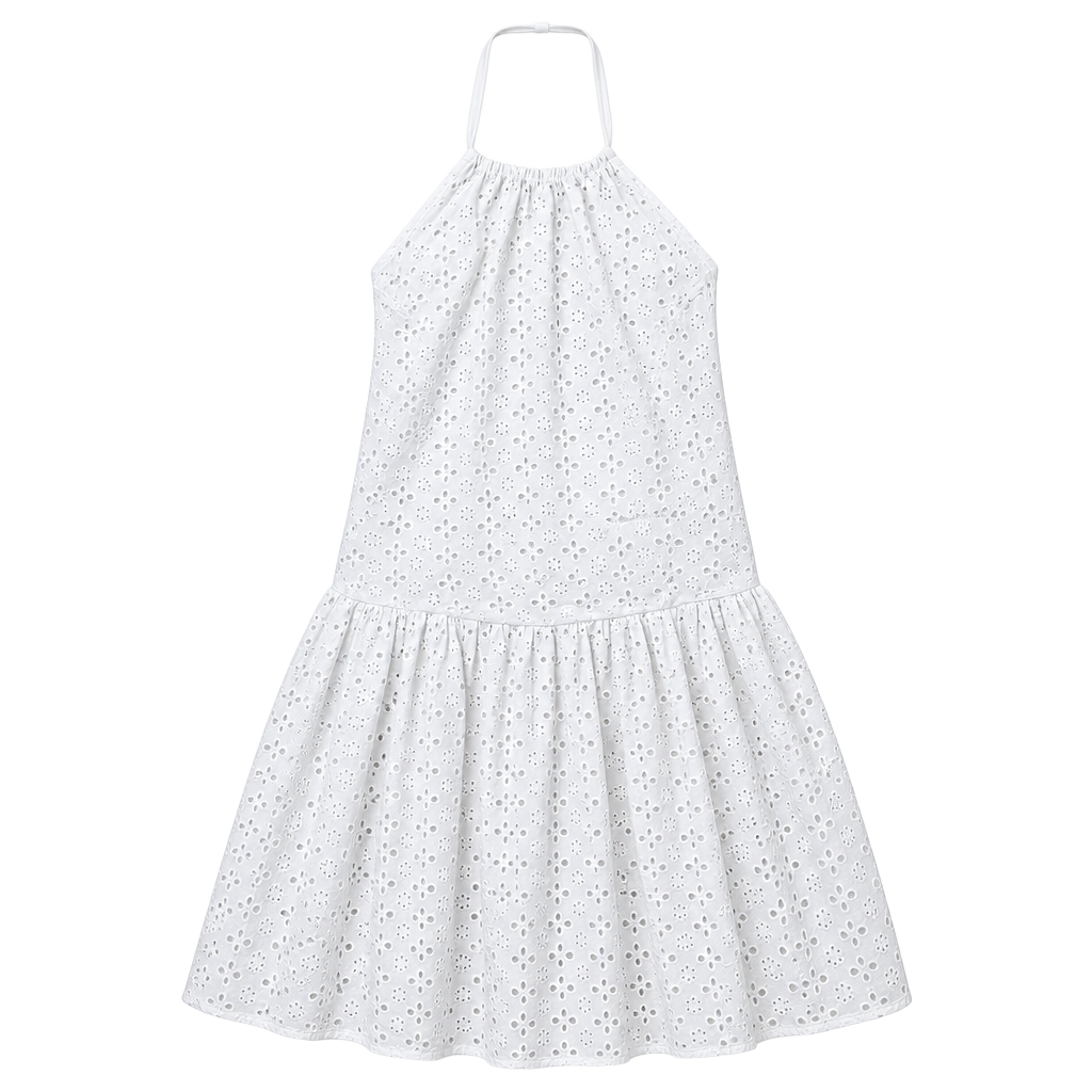 Wild Fable Halter Eyelet Mini Dress Size XXL White Cotton 1