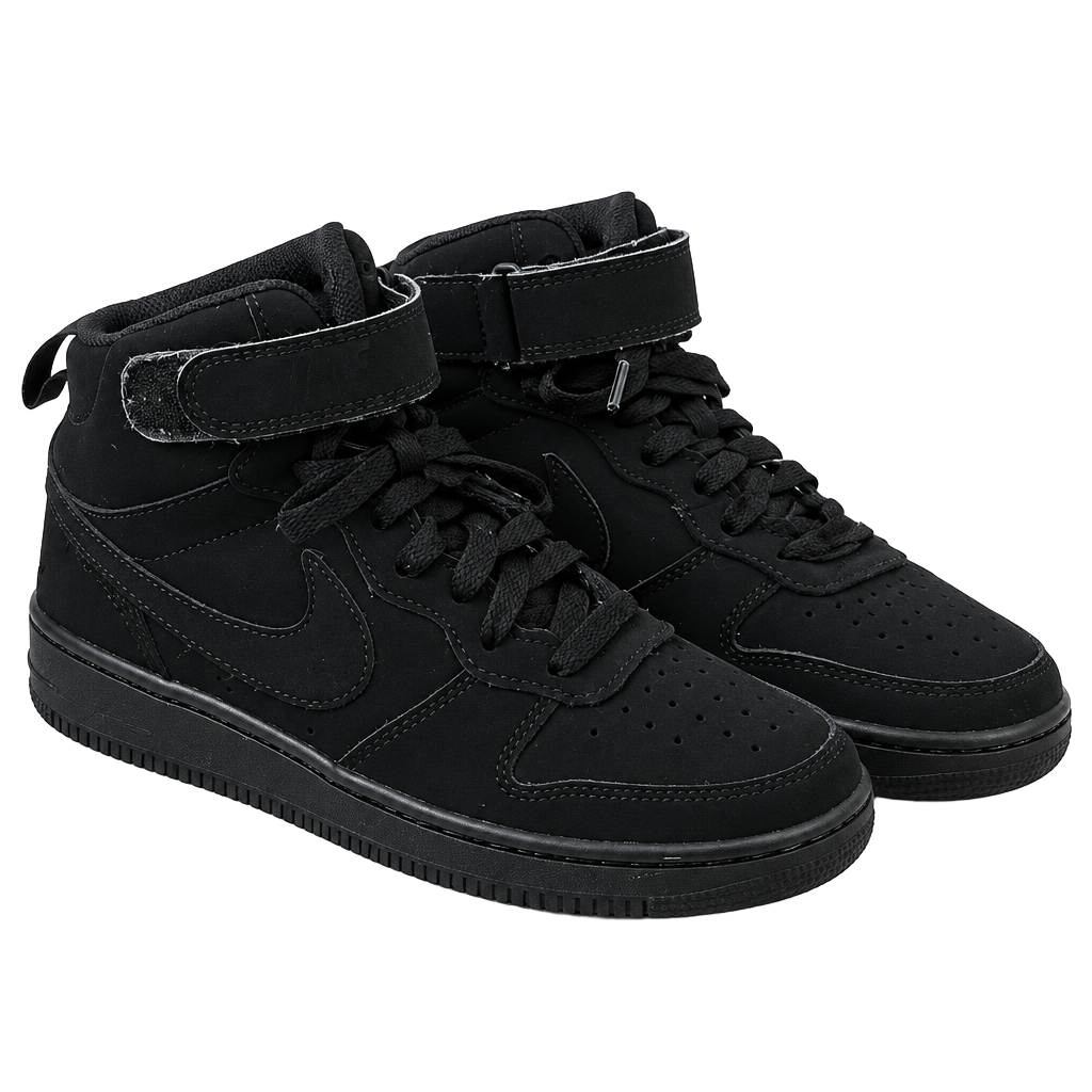 Nike Ebernon Mid Size 4Y Triple Black Sneakers 1