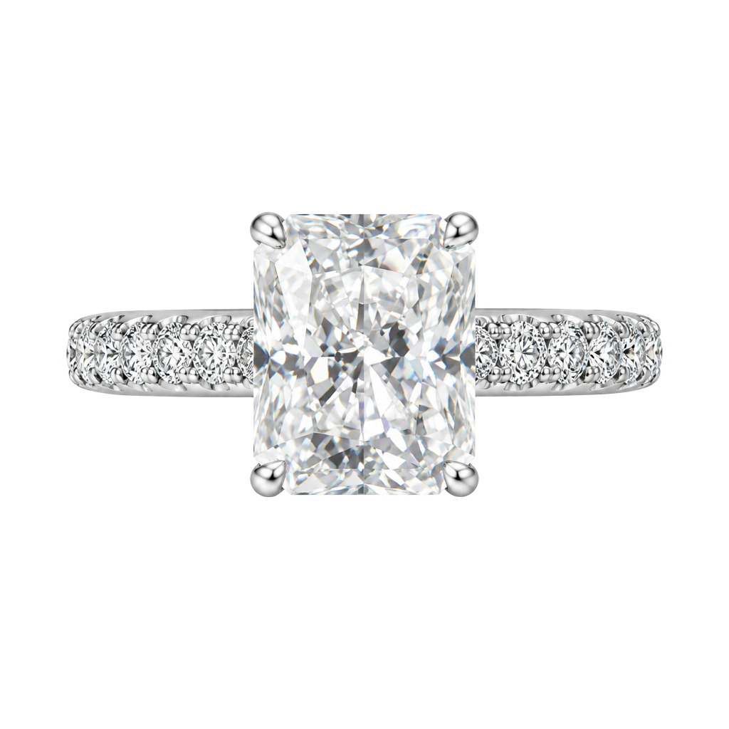 Moissanite Radiant Cut Engagement Ring Size 6 925 Silver 3.0 CTW 1