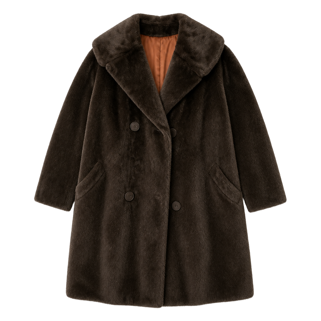 La Otta Marcwyn Vintage Faux Fur Coat Brown 1