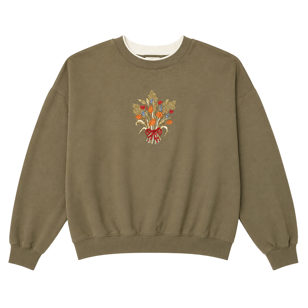 Morning Sun Floral Sweatshirt Brown Vintage 1