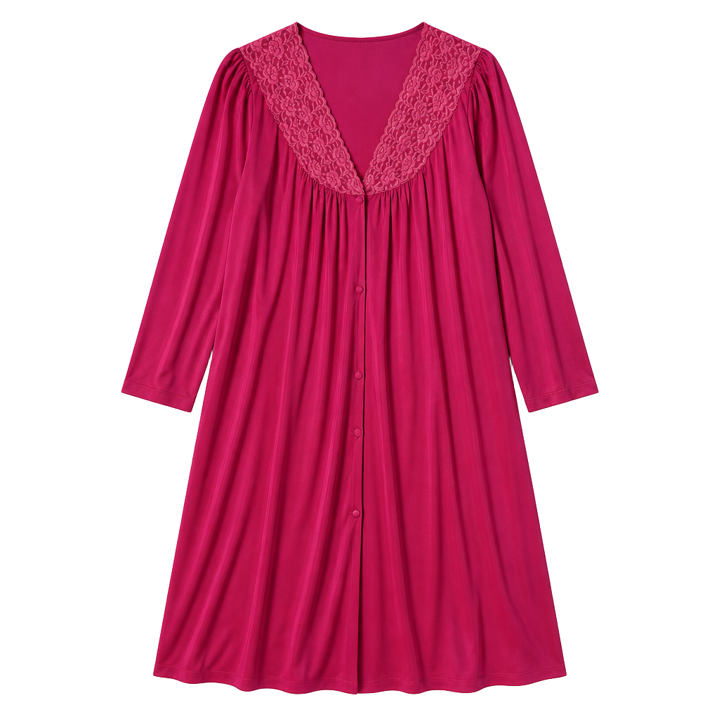 Vanity Fair Robe 31-767 Size M Pink Lace Nylon 1
