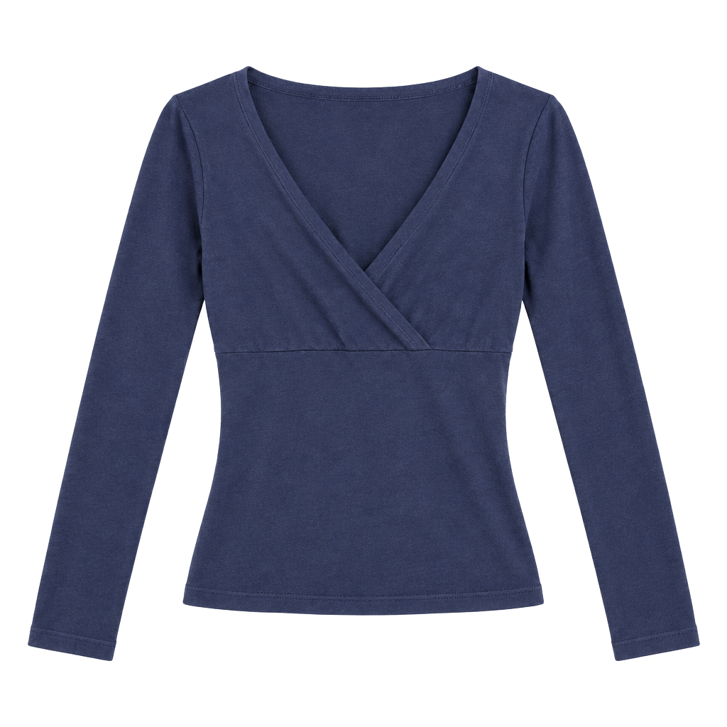 Brandy Melville Navy Blue Amara Long Sleeve Top 1