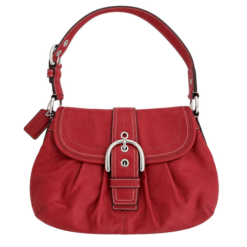 Coach Soho Leather Shoulder Bag Red Y2K 1