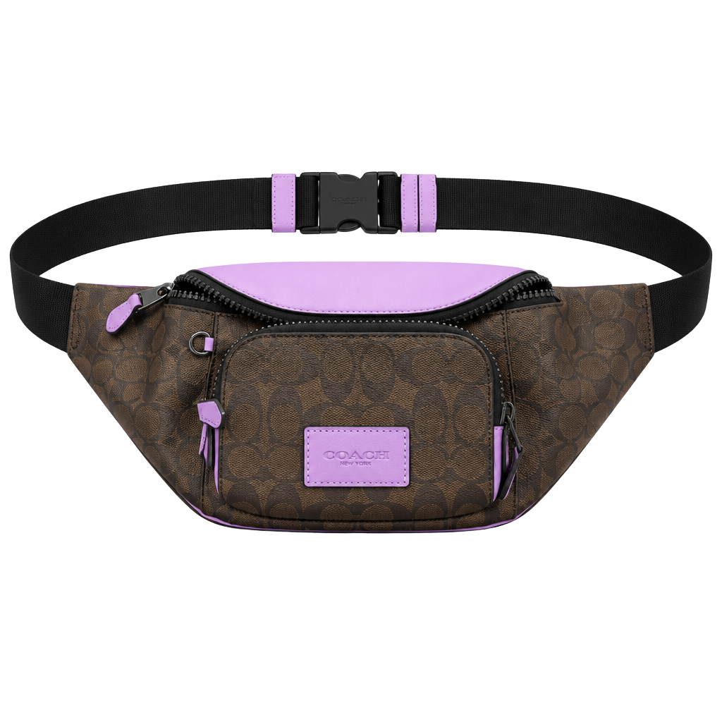 Coach Signature Belt Bag Brown Purple 1