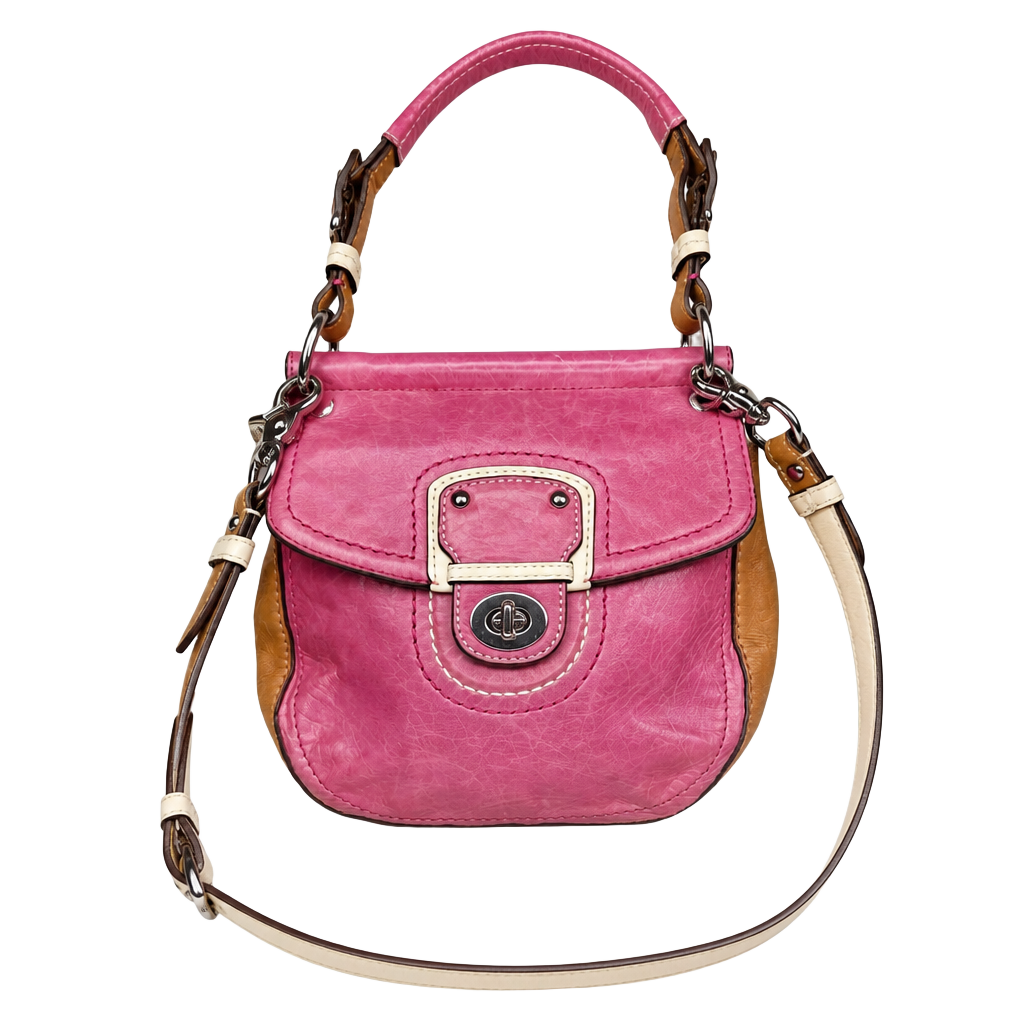 Coach Small Willis Crossbody Bag 19036 Tri-Color Pink and Tan 1