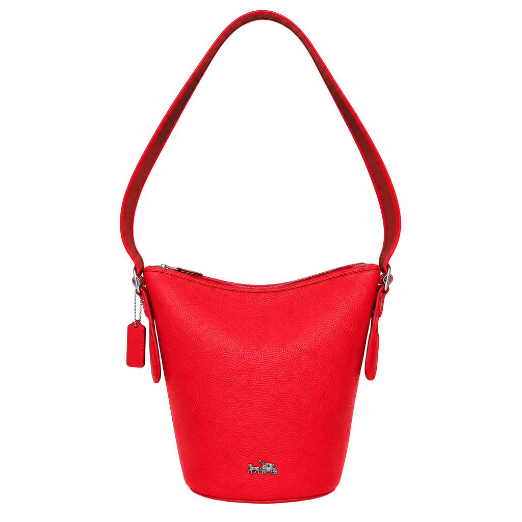 Coach Polished Pebble Leather Mini Duffle crossbody, neon pink 1