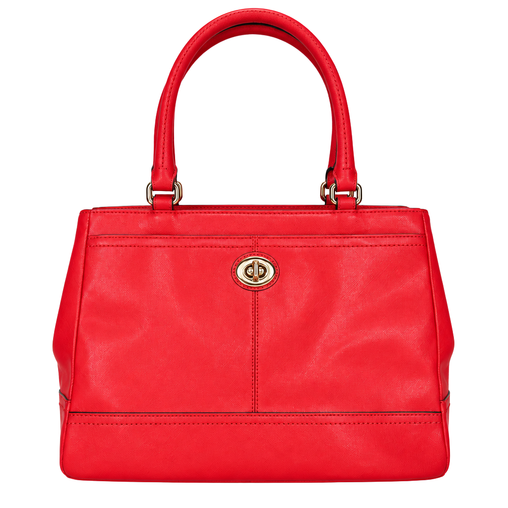 Coach Red Leather Park Saffiano Carryall Tote Bag 1