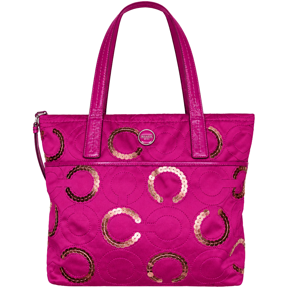 Coach Signature Sequin Tote in Passion Berry (F25470) 1