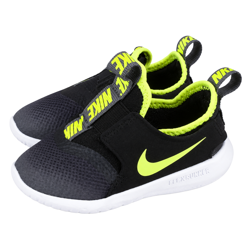 Nike Flex Runner Toddler Casual Running Shoe AT4665-019 Size 7C Black Neon Green 1