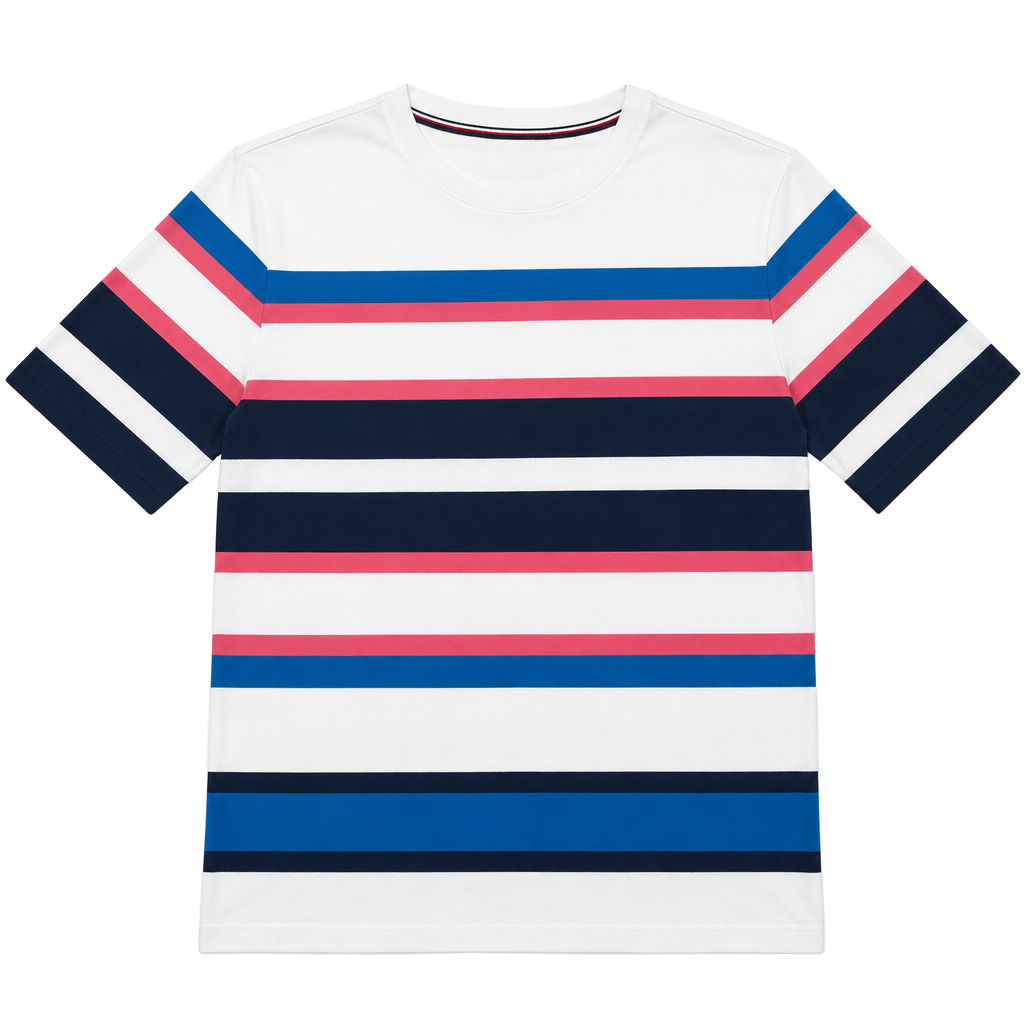 Tommy Hilfiger Multi-Color Horizontal Striped Crewneck T-Shirt 1