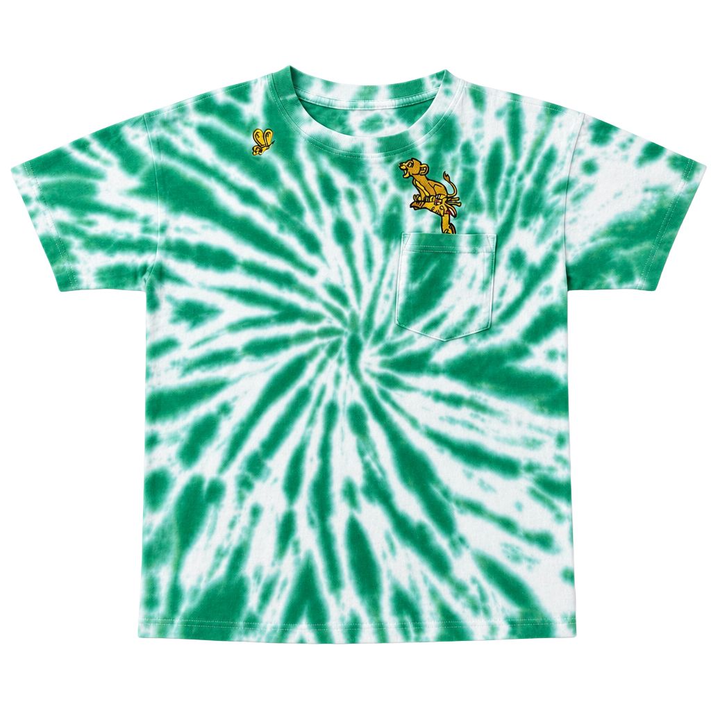 Disney The Lion King Green Tie Dye Embroidered Simba Pocket T-Shirt 1