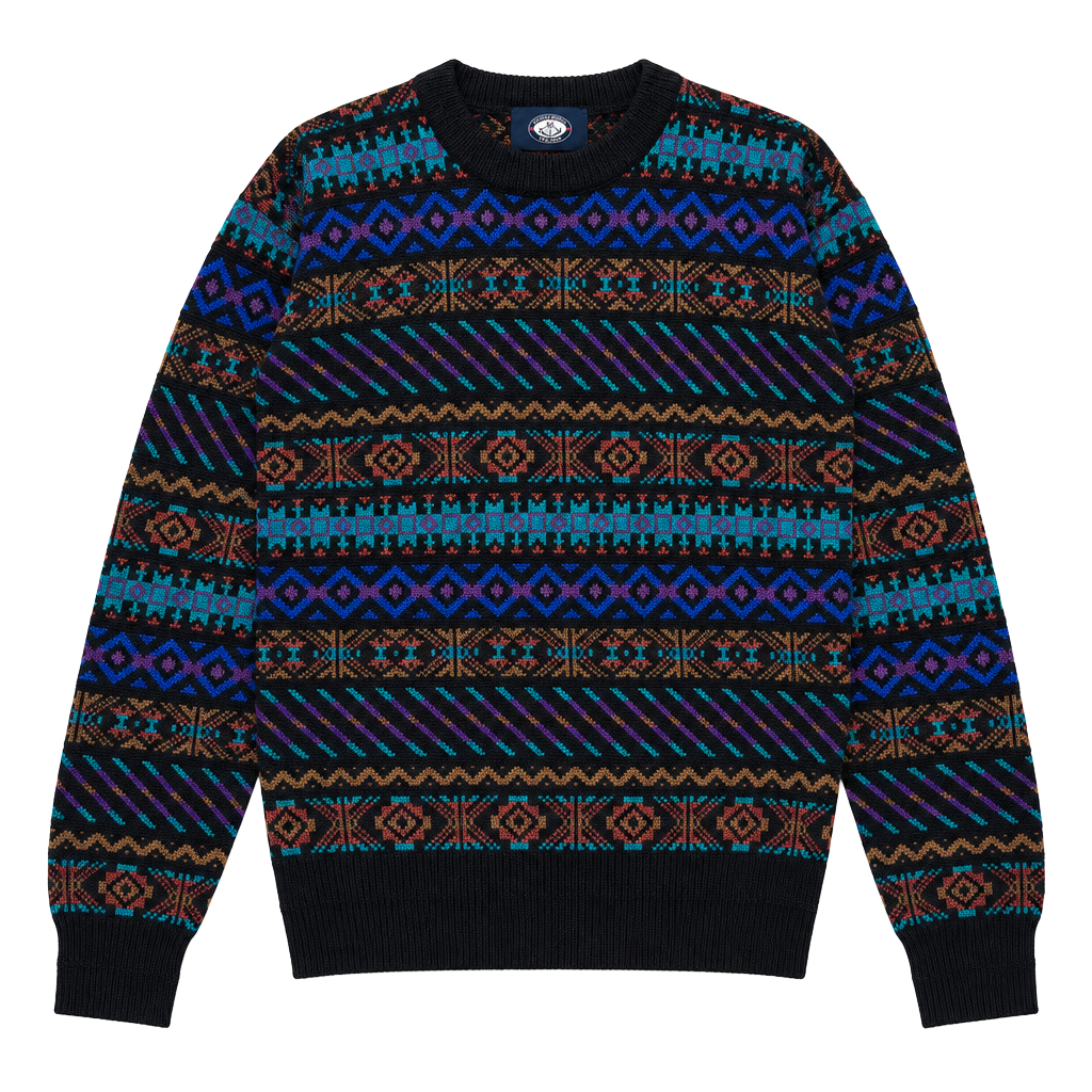 Vintage Knights Bridge for Men Geometric Pattern Crew Neck Sweater 1
