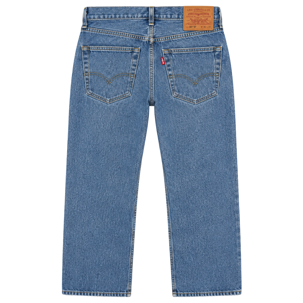 Modern Premium Big E Selvedge Levi's 501 ST Straight Leg Jeans 36x32 Blue Denim 1