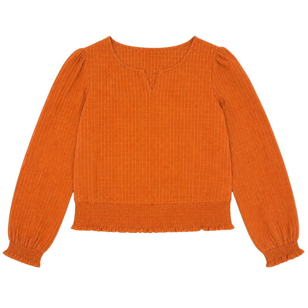 BCX Ribbed Orange Mock Neck Top 1