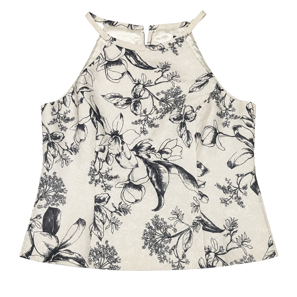 White House Black Market Floral Halter Neck Top 1