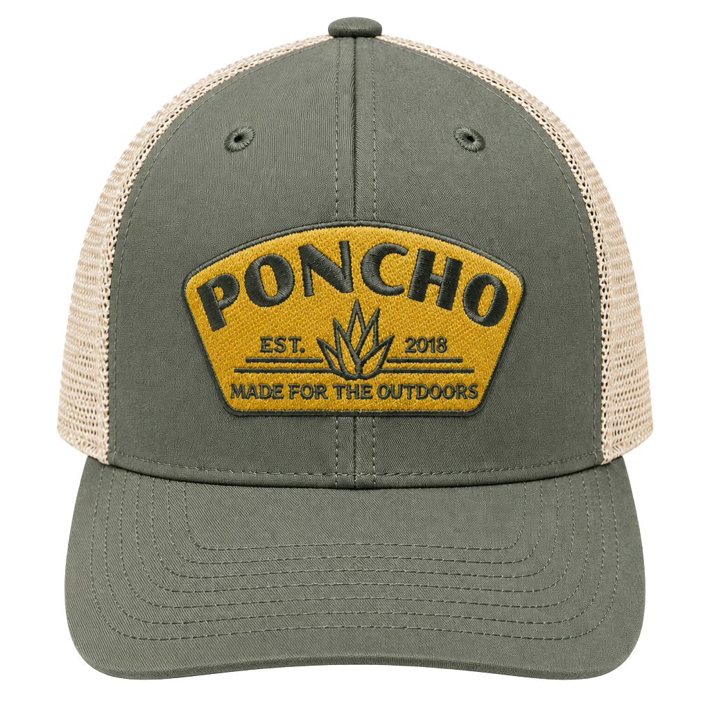 Poncho Outdoors Moss Agave Trucker Hat Green Snapback 1
