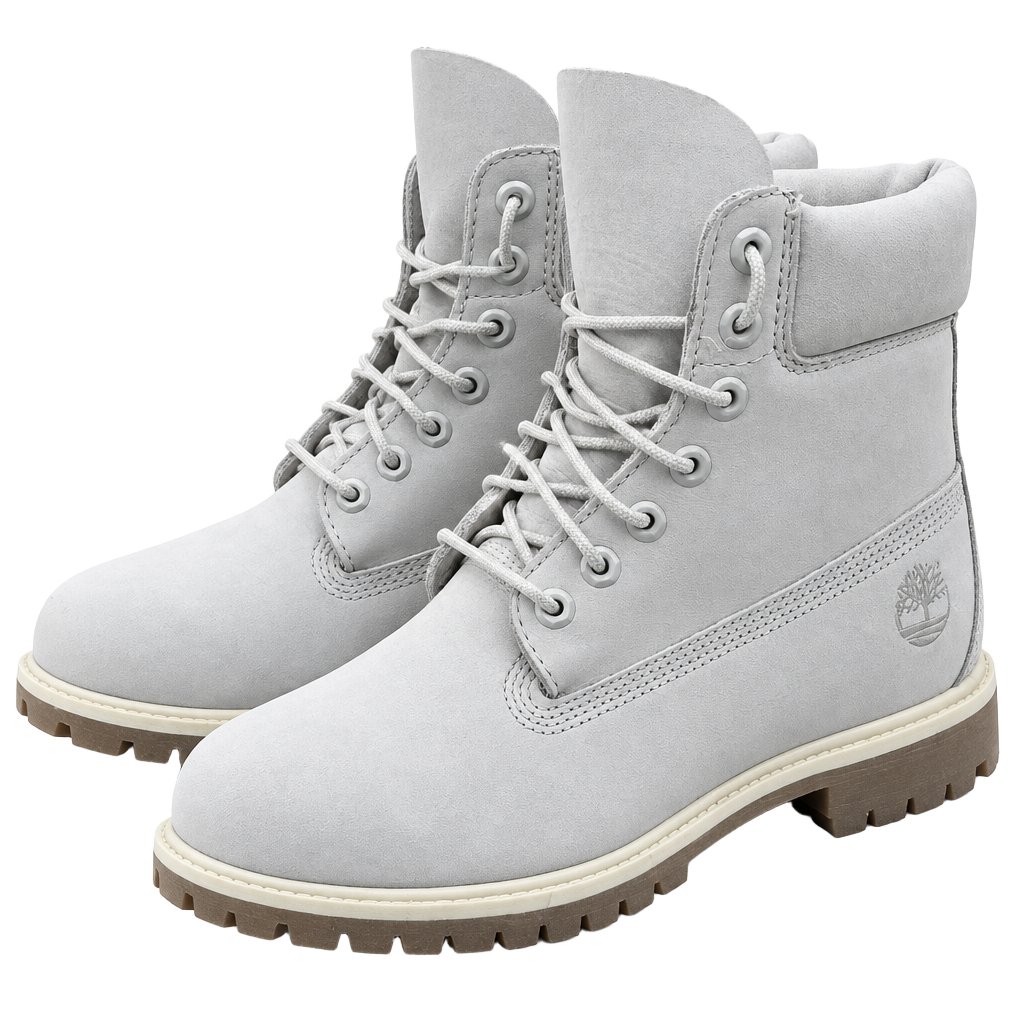 Timberland 6-Inch Premium Waterproof Boots Light Grey Womens 9.5 1