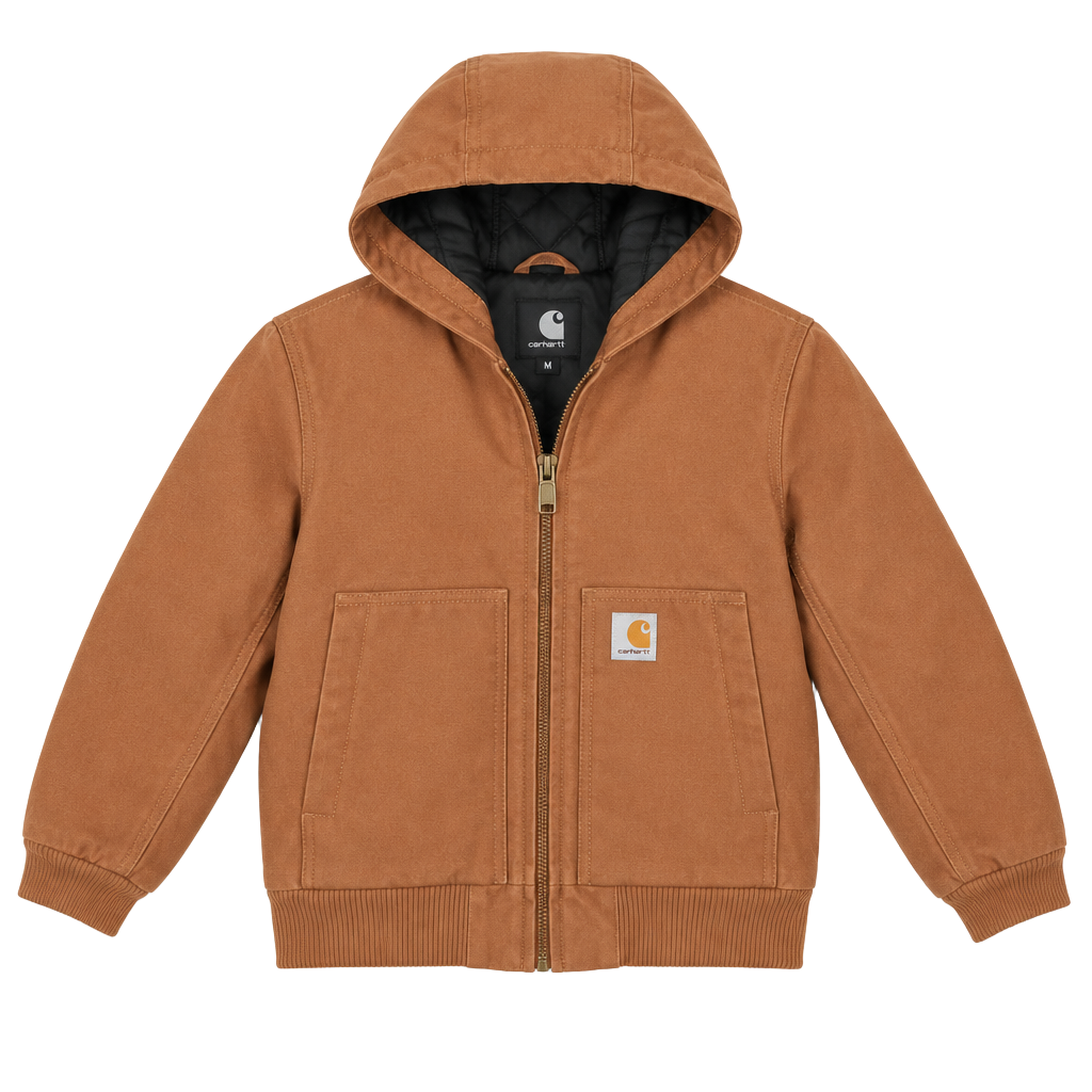 Carhartt Hooded Duck Active Jacket Size XS 6 Brown Kids New With Tags 1