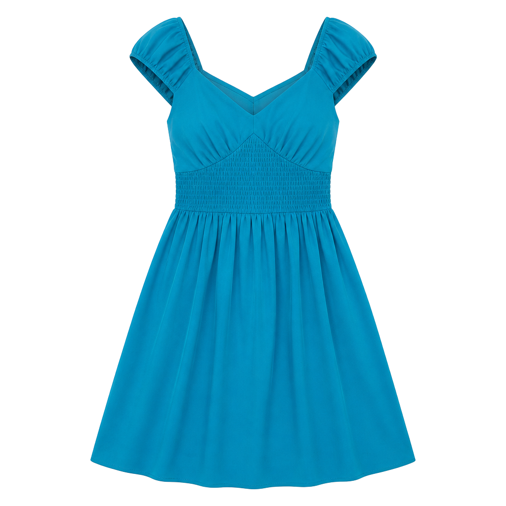 No Boundaries Smocked Waist Mini Dress Size XS (0-2) Blue 1