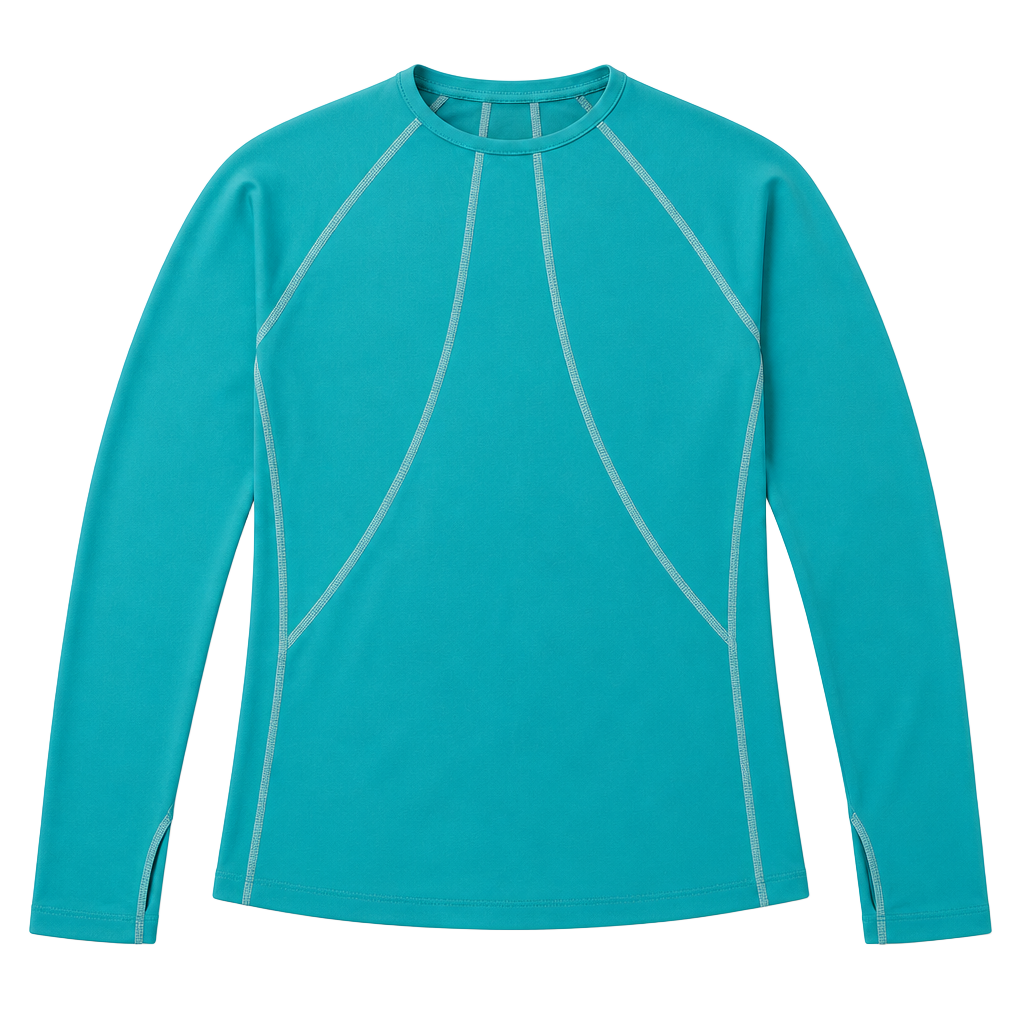 L.L. Bean Women's SunSmart Comfort Crew Long-Sleeve UPF 50+ Stretch Tee Teal 1