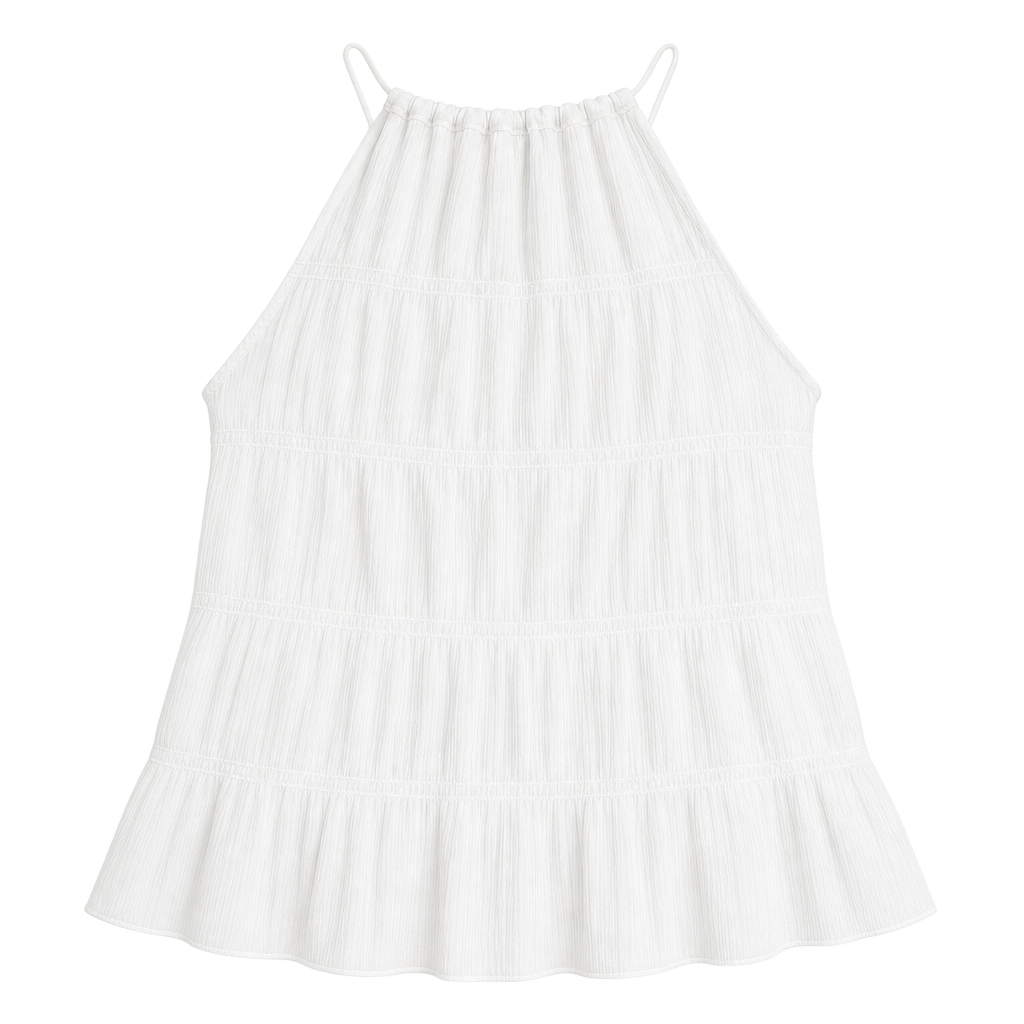 H & M Women's White Smocked Camisole Top 1