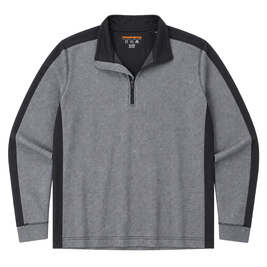 Hawke & Co Sport Pro-Flex 1/4 Zip Pullover Grey Black XXL 1