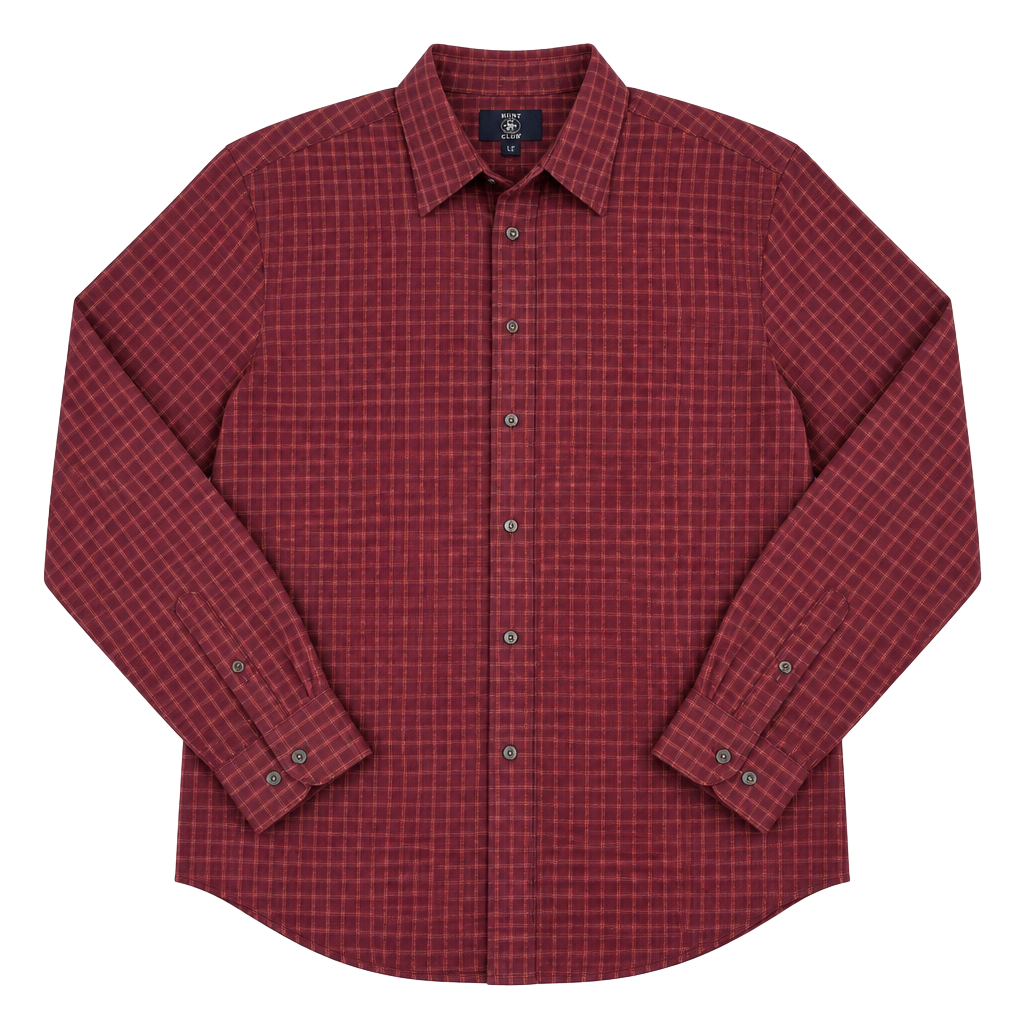 Hunt Club Men's Plaid Long Sleeve Button Down Shirt Size LT 1