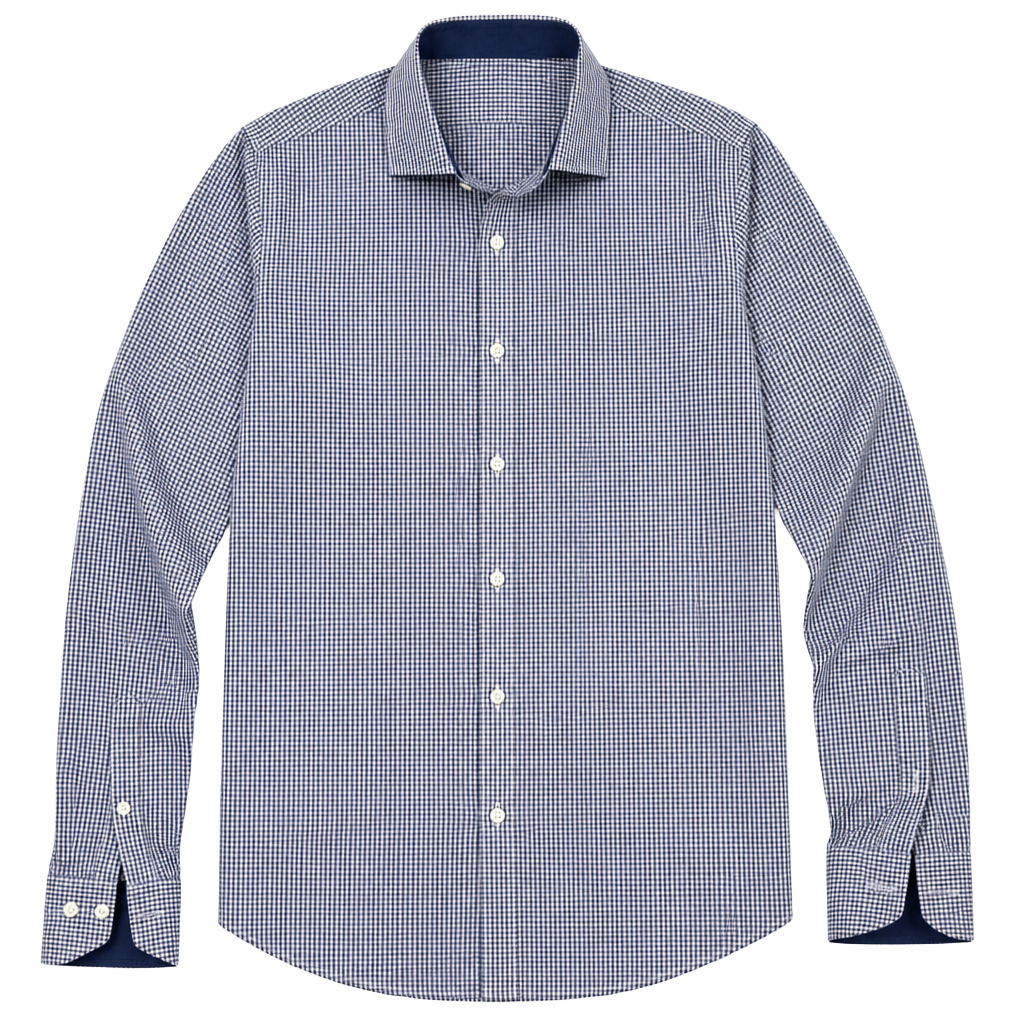 Lorenzo Uomo The Perfect White Shirt Trim Fit Gingham Check Dress Shirt 17.5 36-37 1