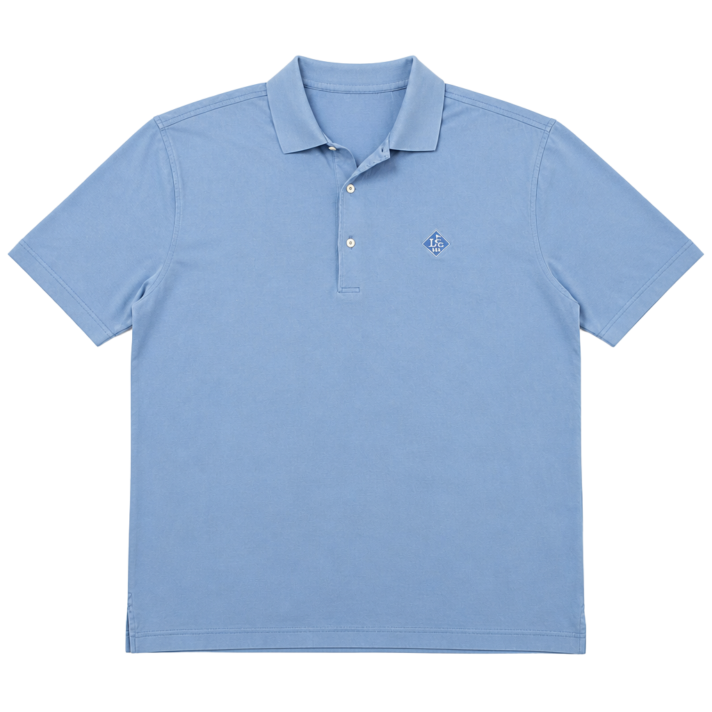 Fairway & Greene Men's Size L 100% Mercerized Cotton Polo Shirt Blue LCC Logo 1
