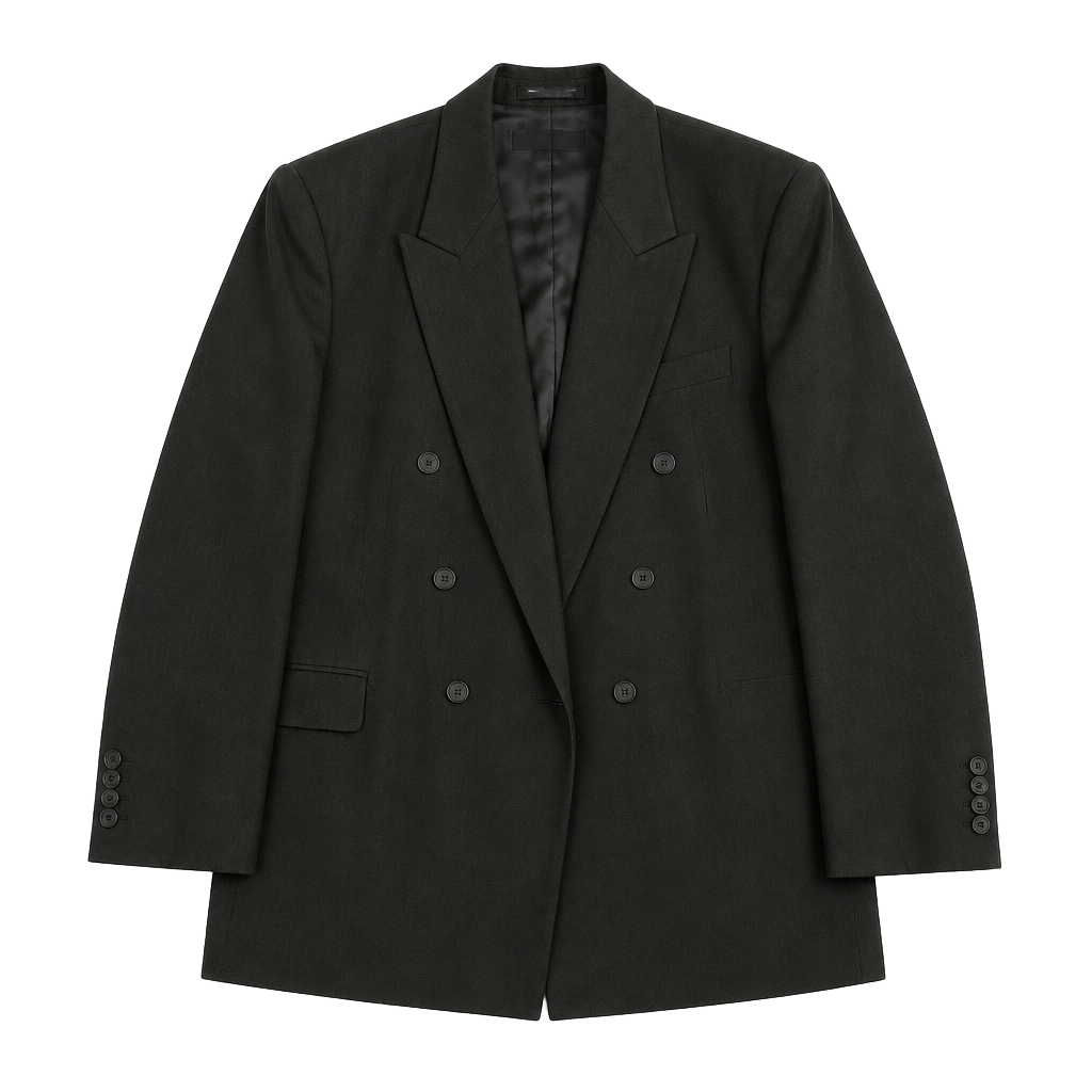 Vintage J.D. Christopher London New York Double Breasted Black Blazer Sport Coat 1