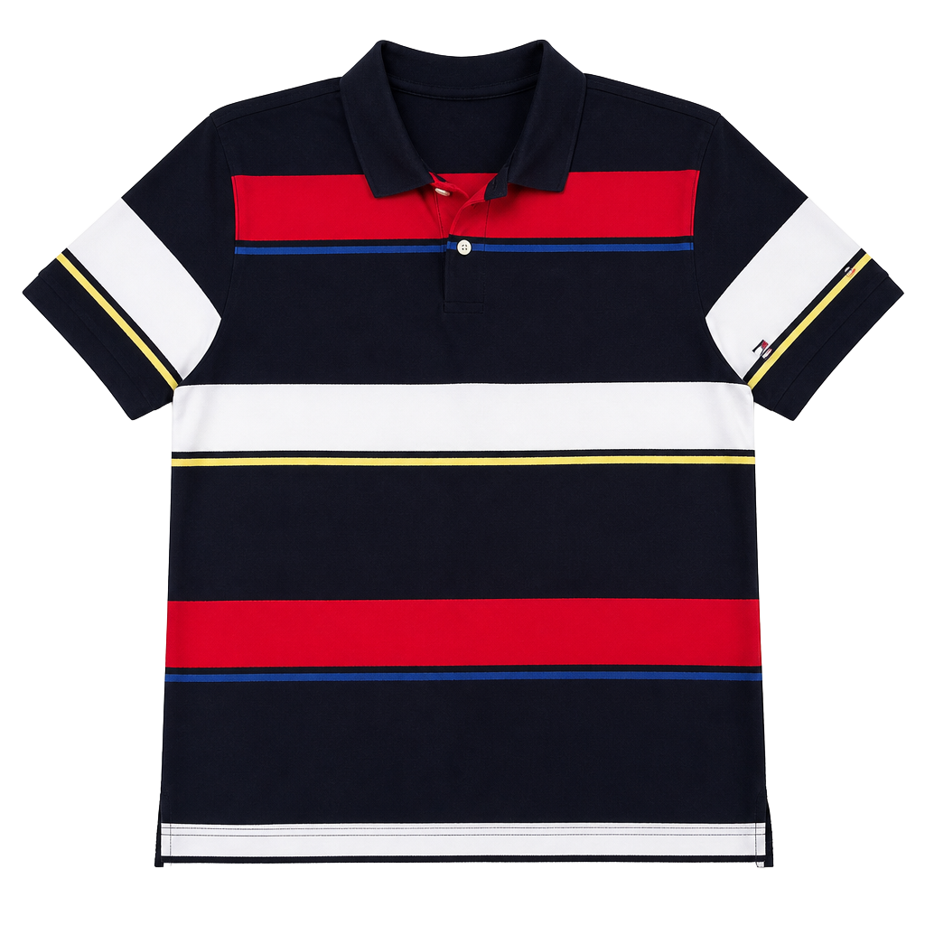 Vintage 90s Bugle Boy Striped Short Sleeve Polo Shirt XL 1