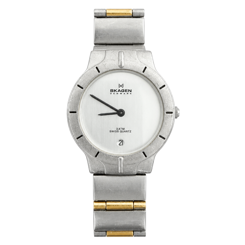 Skagen Swiss Quartz Watch 3ATM 491SX Silver Gold 1