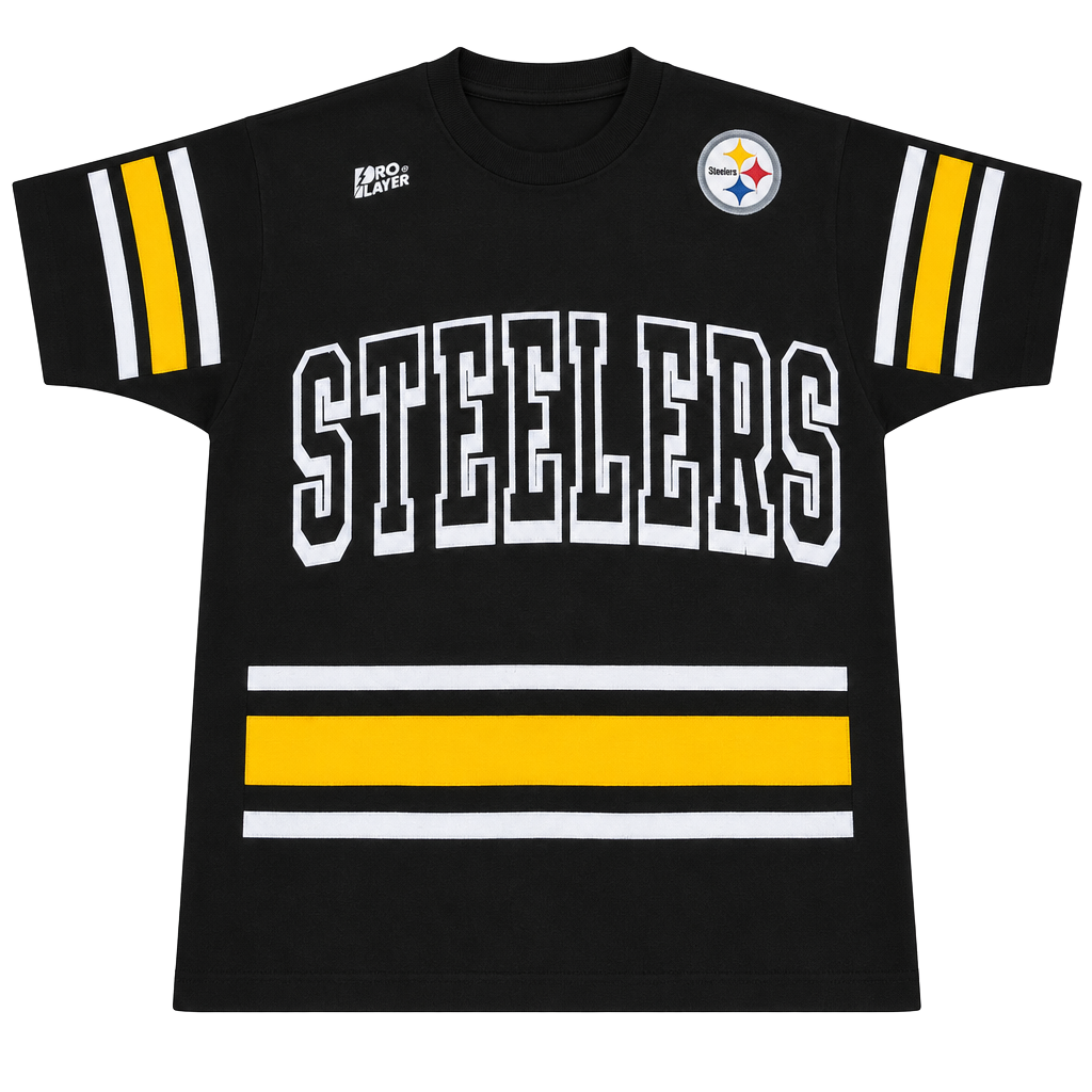 Pro Player Pittsburgh Steelers Woodson T-Shirt Size L Black NFL Vintage Tee 1