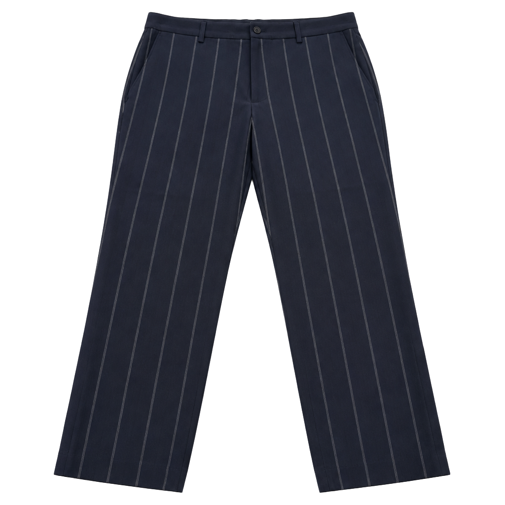 Express Columnist Ankle Pants Size 14 Pinstripe Mid Rise Navy 1