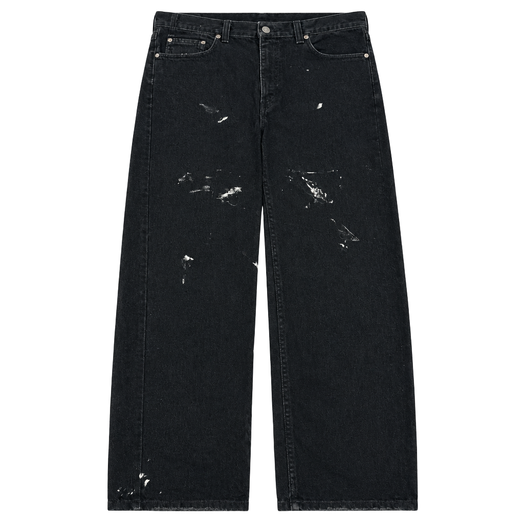 Eddie Bauer Relaxed Fit Jeans 36x32 Black Denim Painter Style Distressed 1