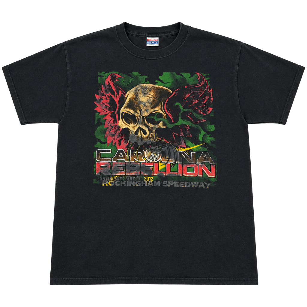 Y2K Carolina Rebellion 2012 Rockingham Speedway Concert T-Shirt Black 1