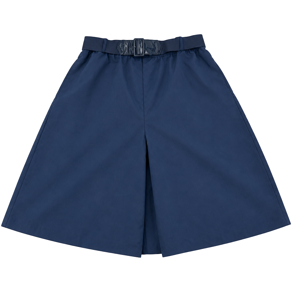 BonWorth Culottes Size 12 Navy Blue Belted Skort Shorts 1