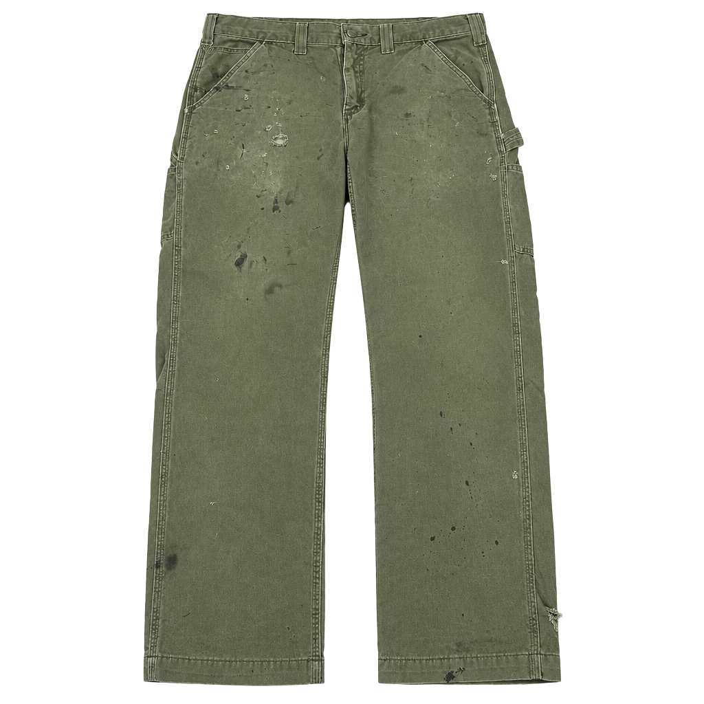 Carhartt B324-ARG Relaxed Fit Work Pants Size 34x32 Heavy Distressed Green 1