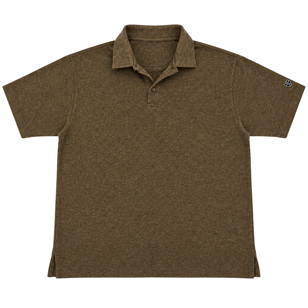 Tiger Woods Nike Golf Polo Shirt Size L Brown Short Sleeve TW Shield 1