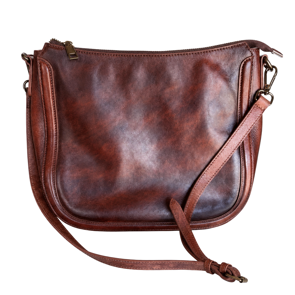 Coolcy Brown Genuine Leather Hobo Crossbody Bag 1