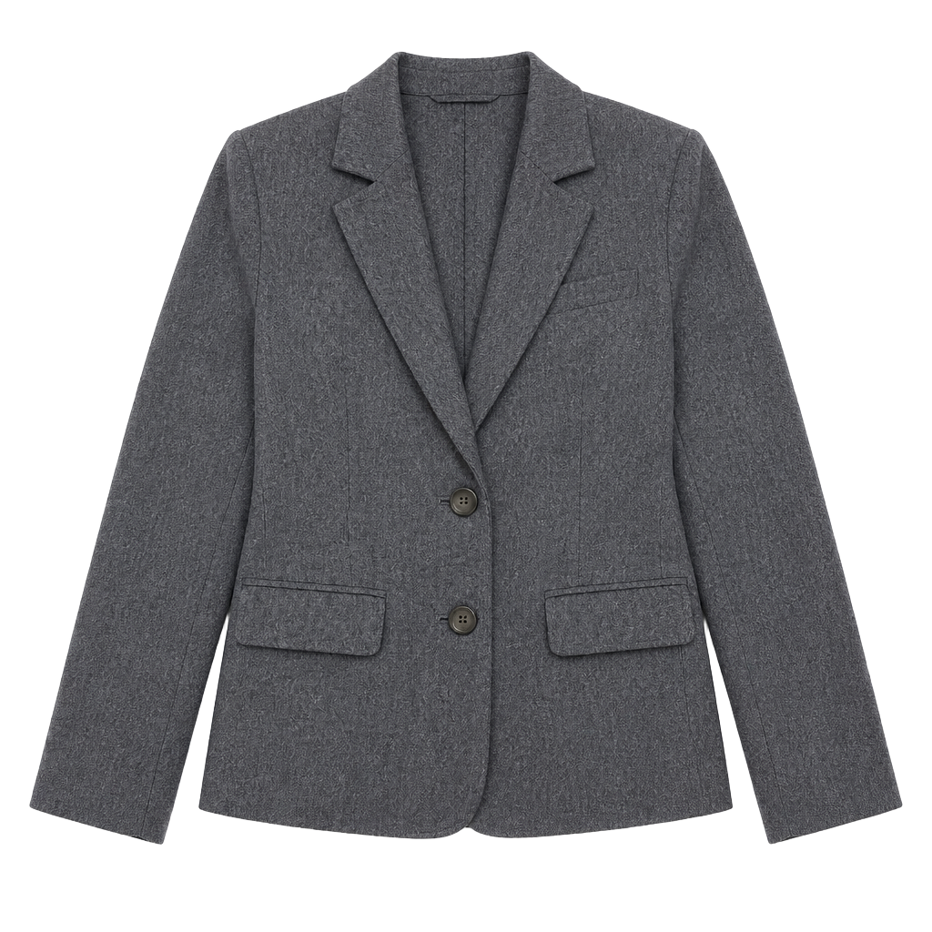 Womens Pendleton Petite 100% Virgin Wool Gray Blazer Jacket Size 2 **Flaws** 1