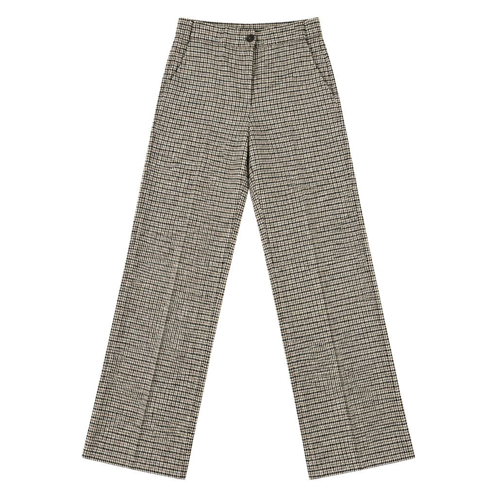 Massimo Dutti Houndstooth Pants Brown Black White 1