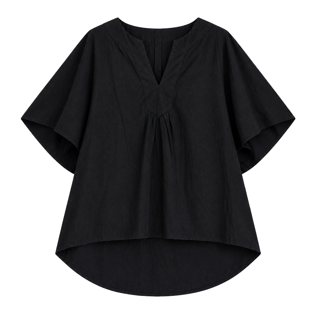 Pomander Place by Tuckernuck Finley Flutter Sleeve Top Size L Black Cotton 1