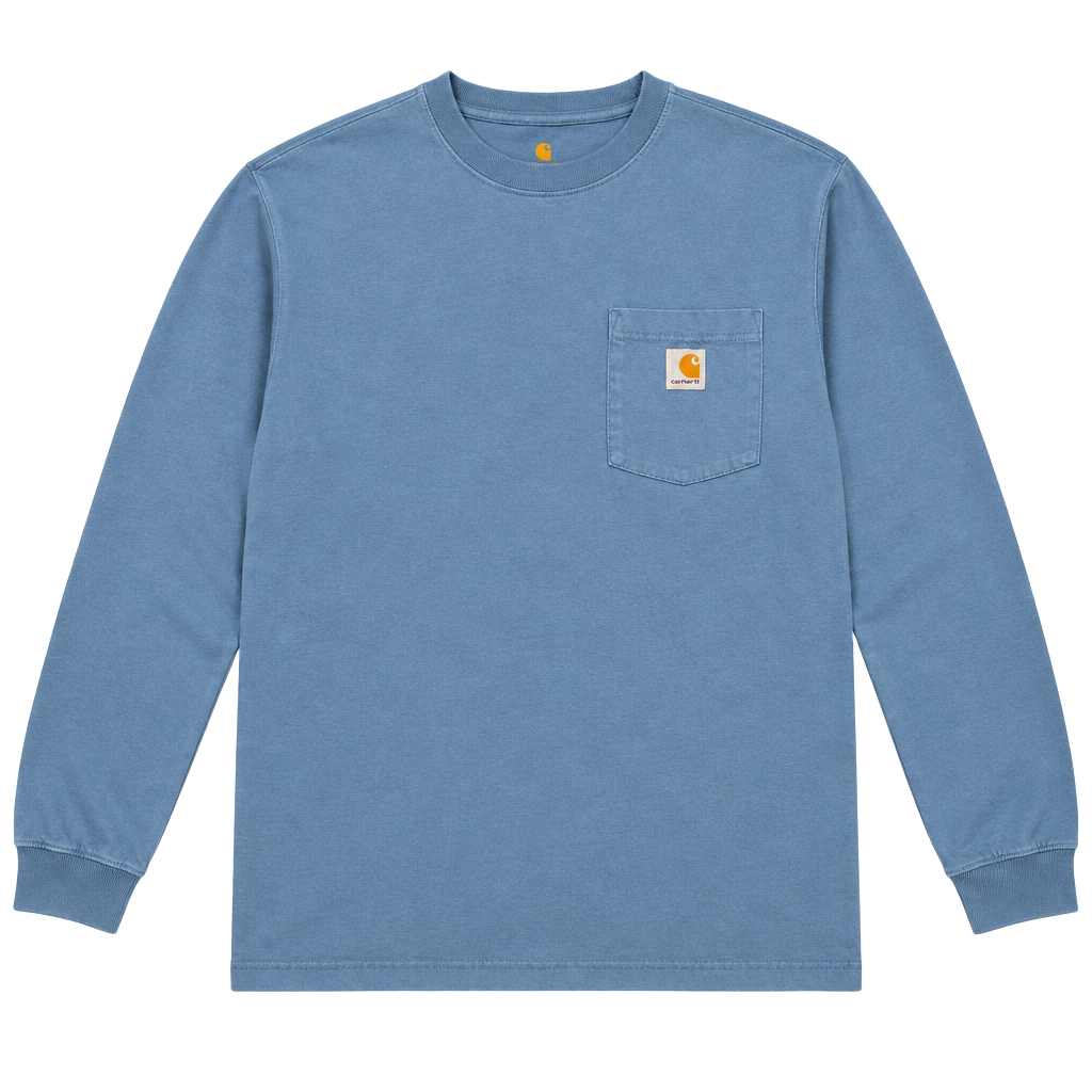 Carhartt Long Sleeve Pocket T-Shirt Size S Blue Original Fit 1