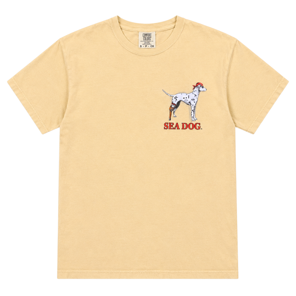 Comfort Colors Sea Dog T-Shirt Size S Yellow Graphic 1
