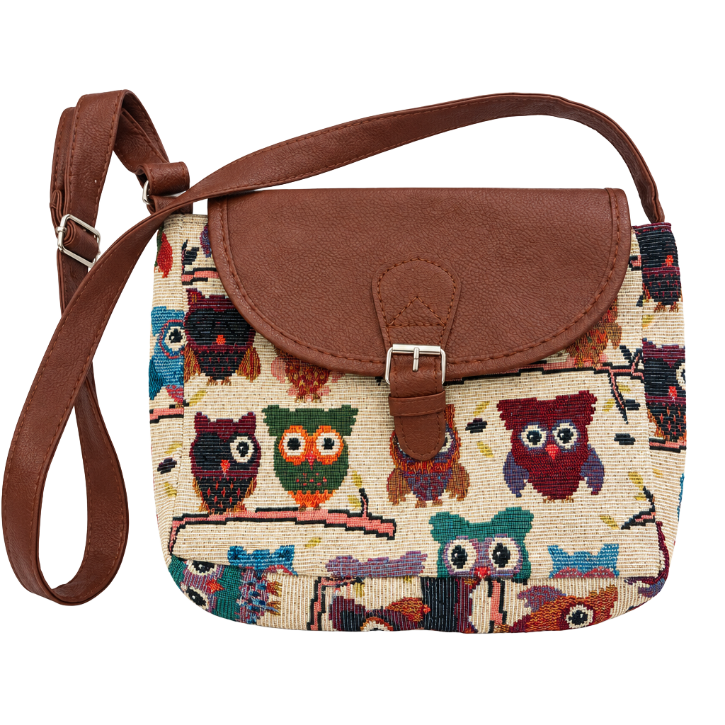 Miyahouse Tapestry Owl Crossbody Bag 1