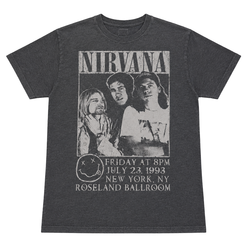 Nirvana Roseland Ballroom 1993 Graphic T-Shirt Gray 1
